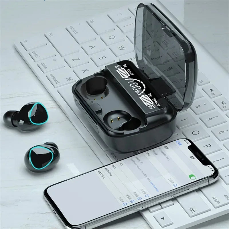 M10 TWS Fones de ouvido Bluetooth 3500mAh Carregamento Caixa Fones de ouvido sem fio com microfone 9D Stereo Sports Fones de ouvido à prova d'água Fone de ouvido