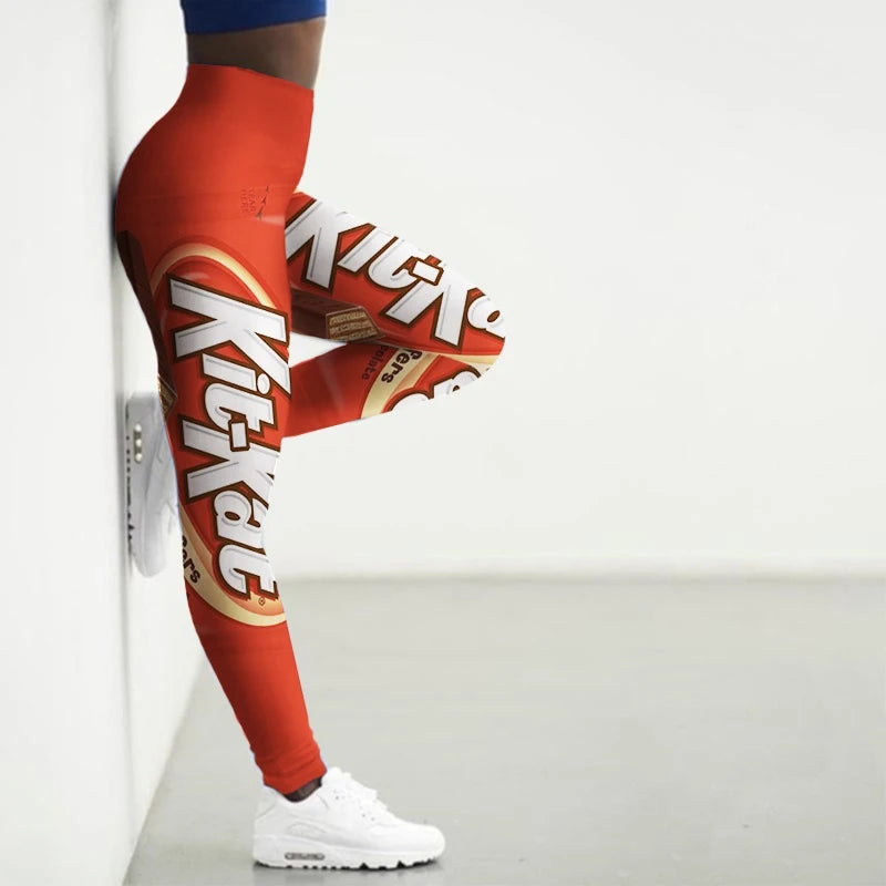 Esporte Leggings Mulheres 3D Snacks Impresso Calças Justas Yoga Ginásio Legging Legins Femme Seamless Senhoras Leginsy Damskie Leggins Sexy