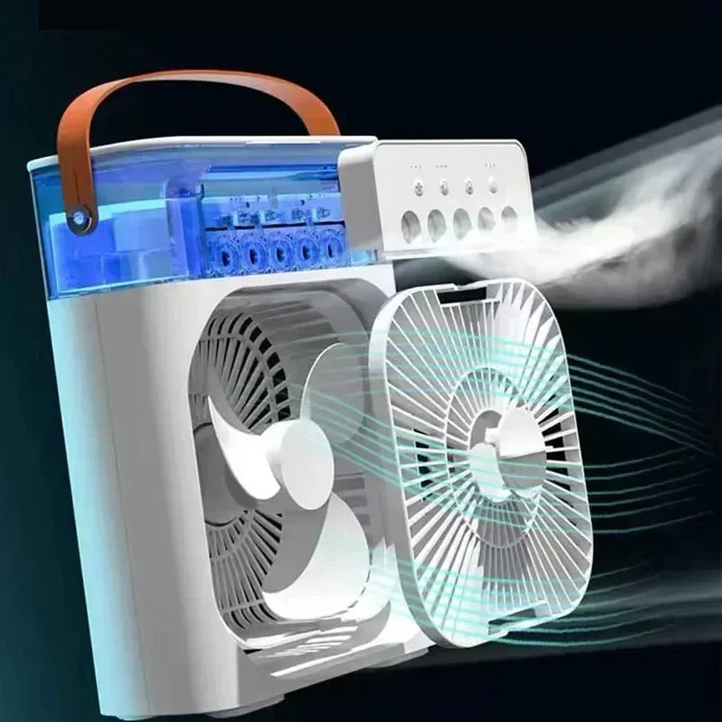 3 em 1 novo ventilador ar condicionado doméstico pequeno refrigerador de ar led night light portátil umidificador ventilador de ajuste de ar escritório casa ventilador